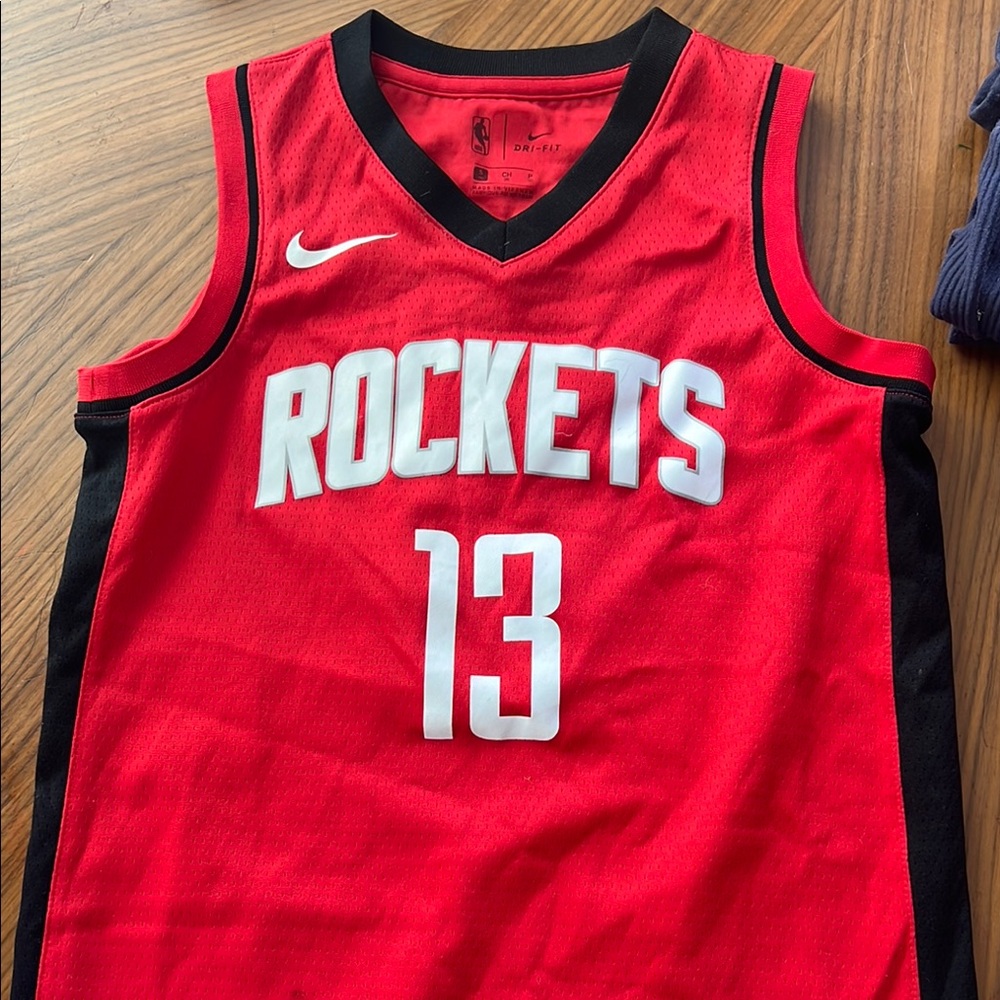 Nike Red and White Basketball Jersey